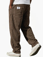 Corduroy broek heren met rechte pasvorm en elastische taille 9