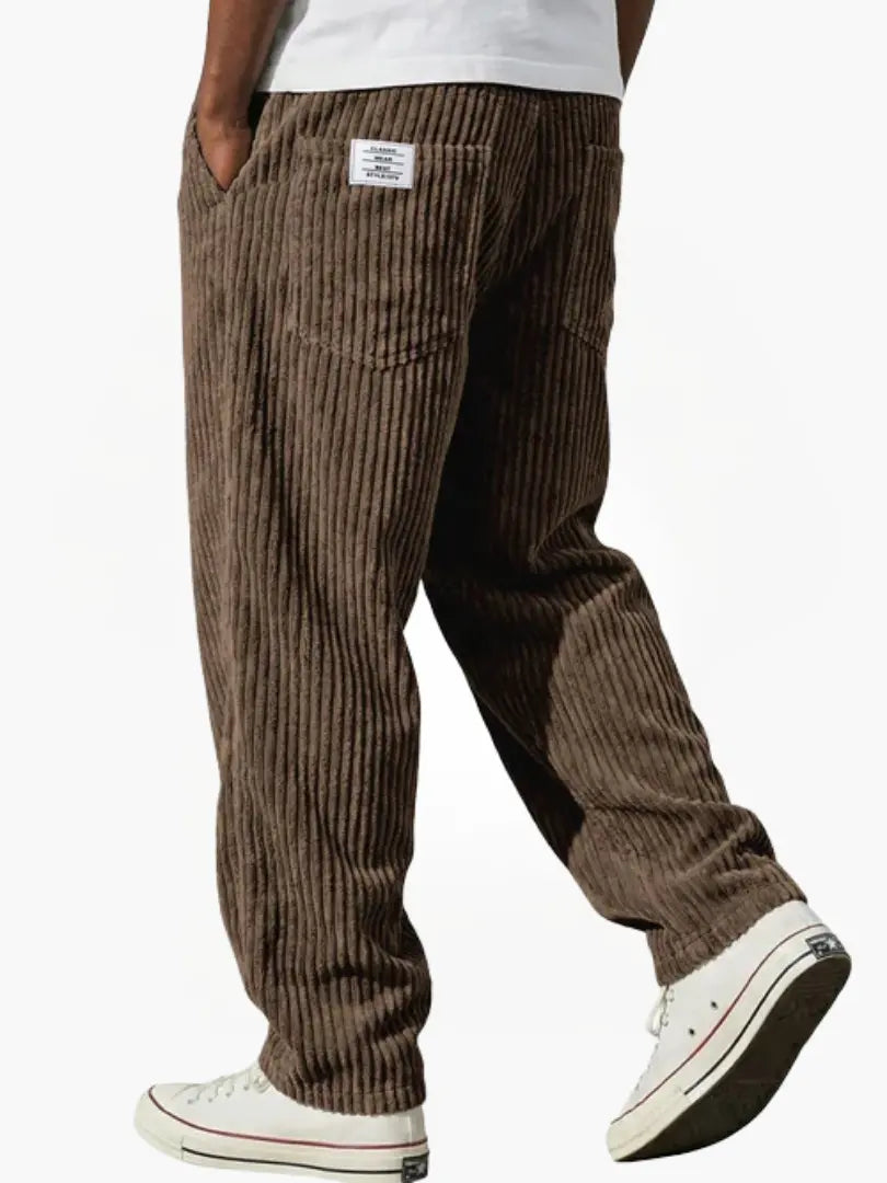 Corduroy broek heren met rechte pasvorm en elastische taille 9
