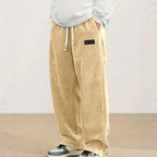 Corduroy broek heren wijde jogger met koordtaille 6