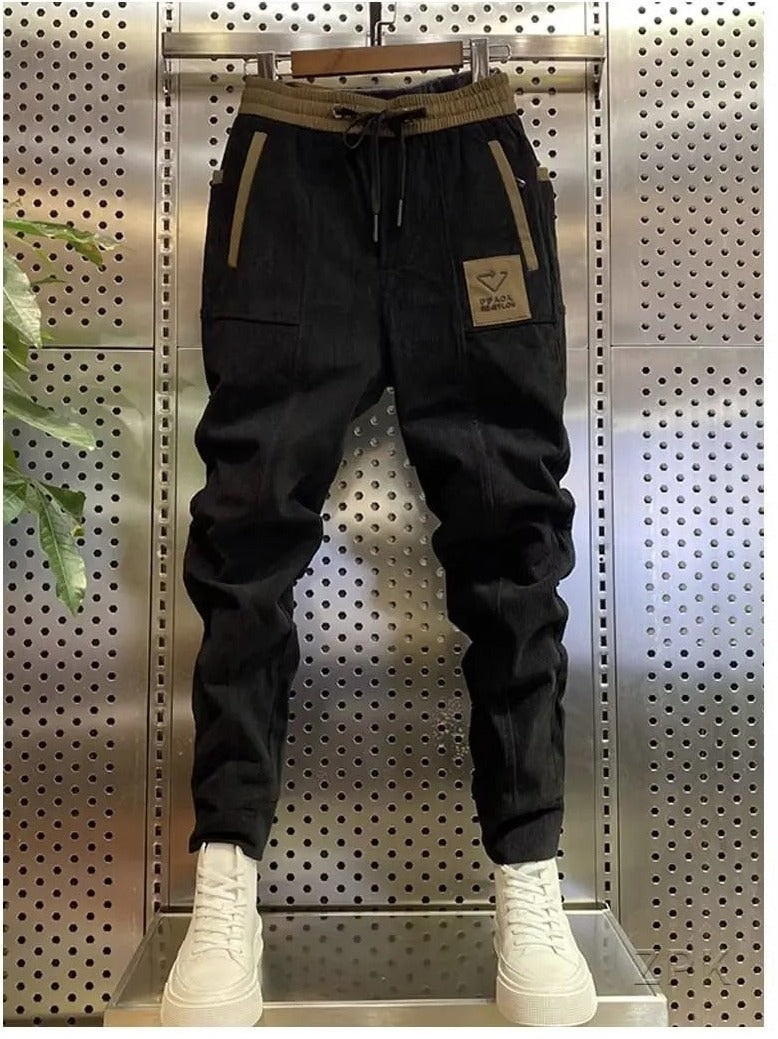 Corduroy joggingbroek heren met cargostijl 1