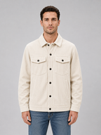 Corduroy overshirt heren met knoopsluiting en borstzakken 1