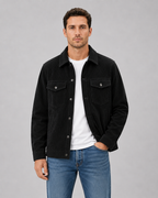 Corduroy overshirt heren met knoopsluiting en borstzakken 2