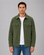 Corduroy overshirt heren met knoopsluiting en borstzakken 4