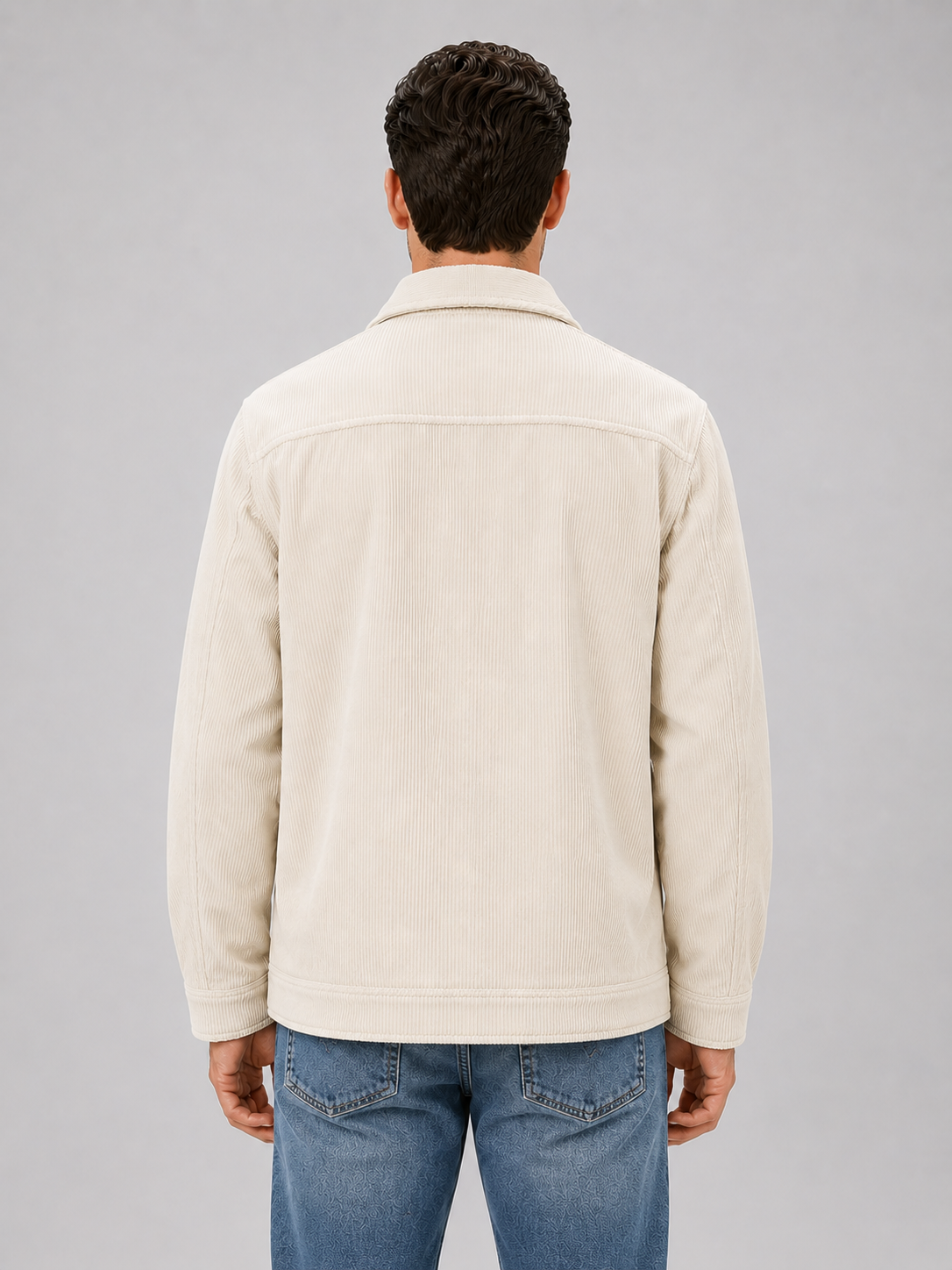 Corduroy overshirt heren met knoopsluiting en borstzakken 5