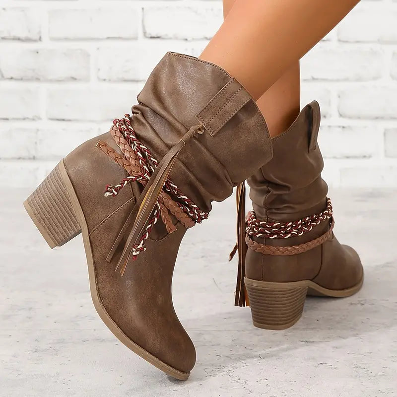 Cowboylaarzen dames met blokhak, western 5