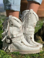 Cowboylaarzen dames met franjes in suède en westernlook 6