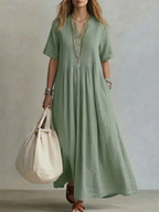 Apolline - Elegante geplooide zomerjurk dames