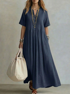 Apolline - Elegante geplooide zomerjurk dames