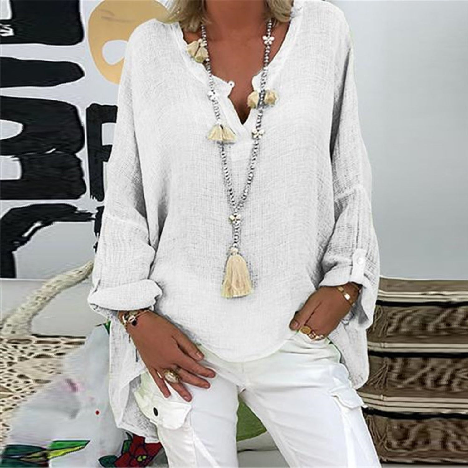 Mila - Blouse met lange mouwen dames