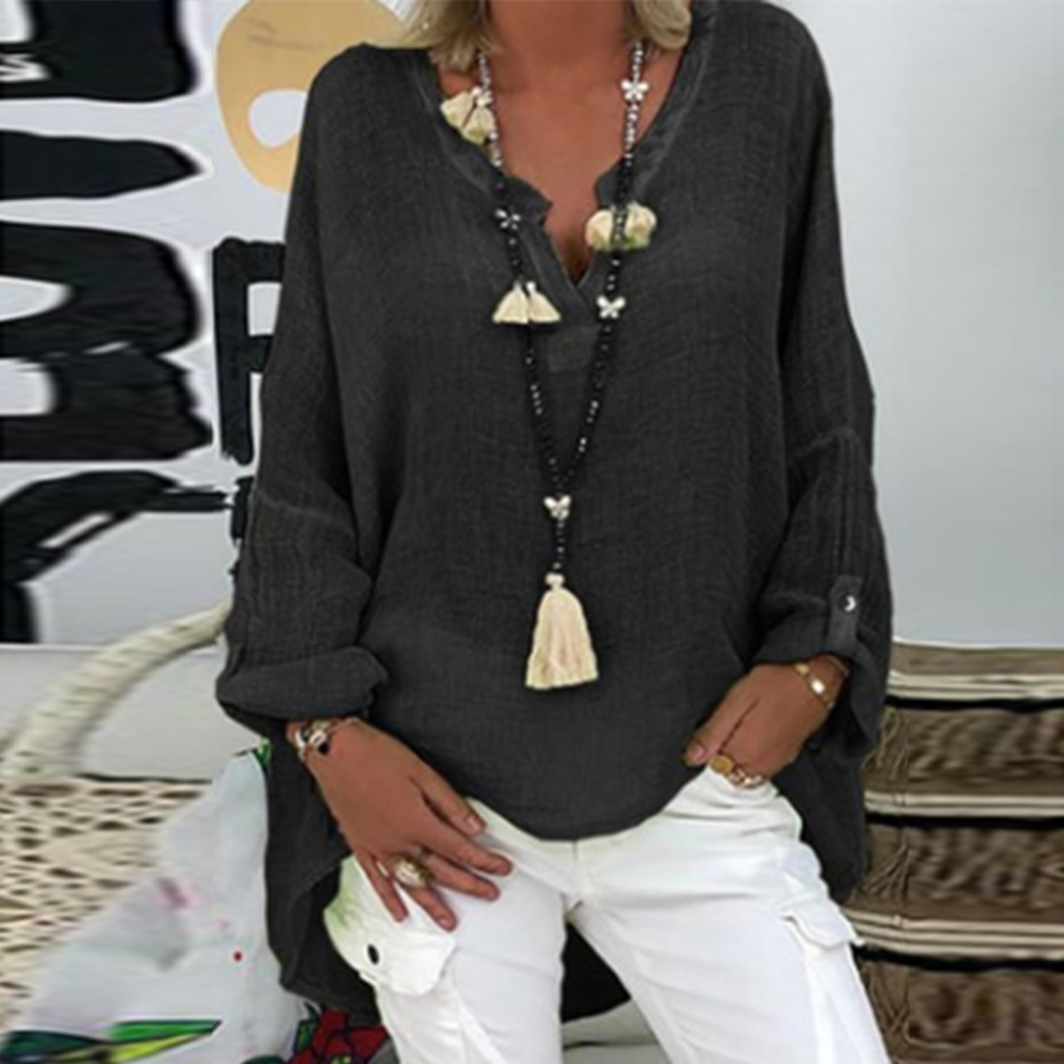 Mila - Blouse met lange mouwen dames