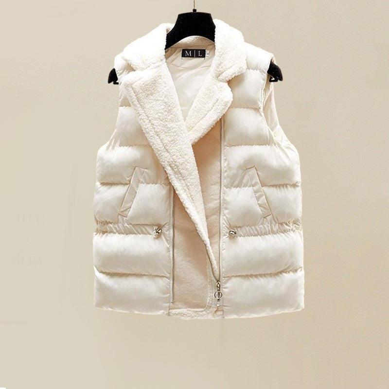 Driedelige gebreide set dames met coltrui, wijde broek en gilet 3