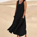 Juliette - Midi zomerjurk met ronde hals dames