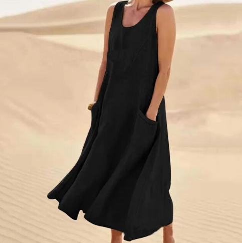 Juliette - Midi zomerjurk met ronde hals dames