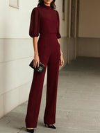 Elegante set dames met blouse en wijde pantalon 3