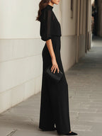 Elegante set dames met blouse en wijde pantalon 9