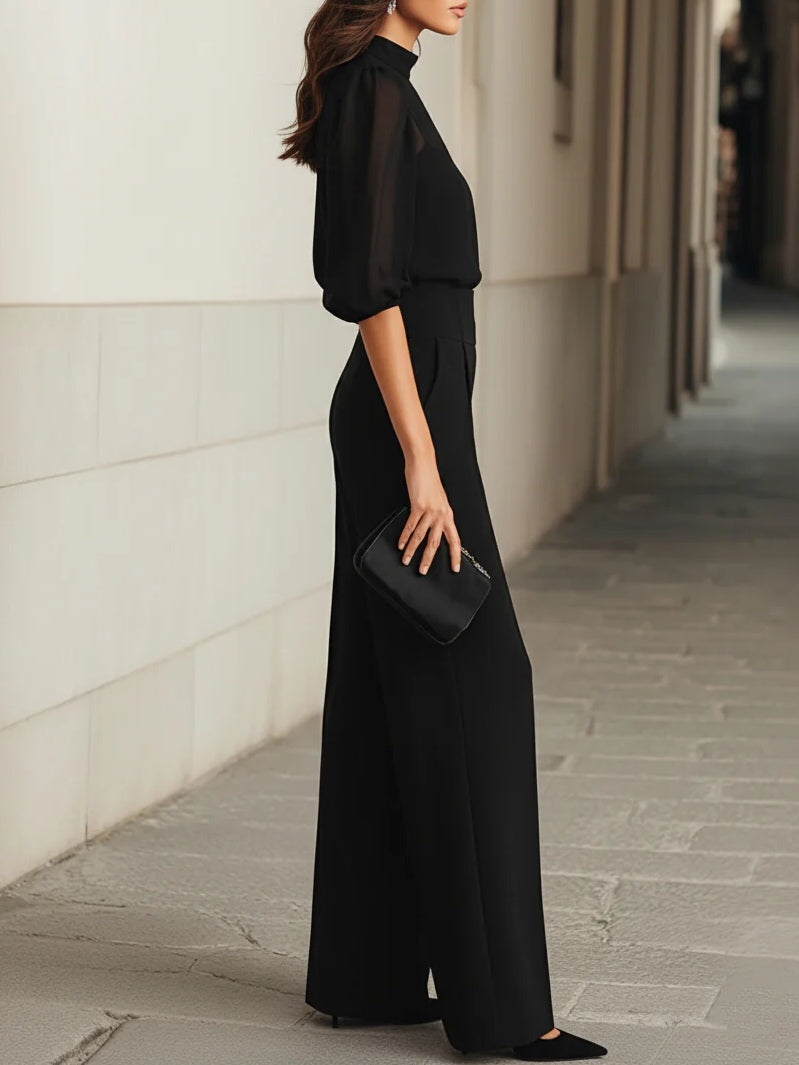 Elegante set dames met blouse en wijde pantalon 9