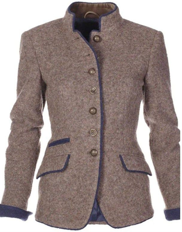 Elegante winterjas dames in effen kleur met lange mouwen 2