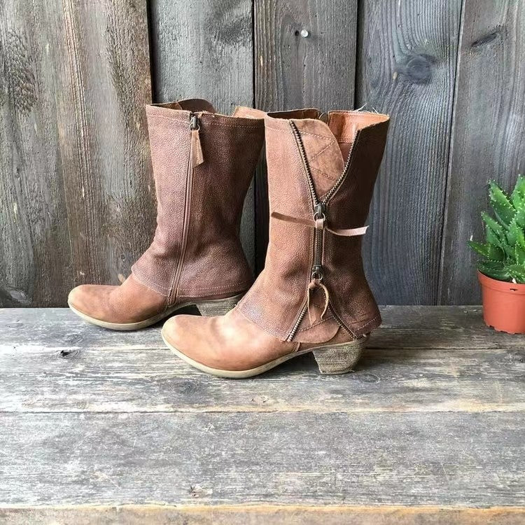 Enkellaarzen dames met blokhak, herfst 4