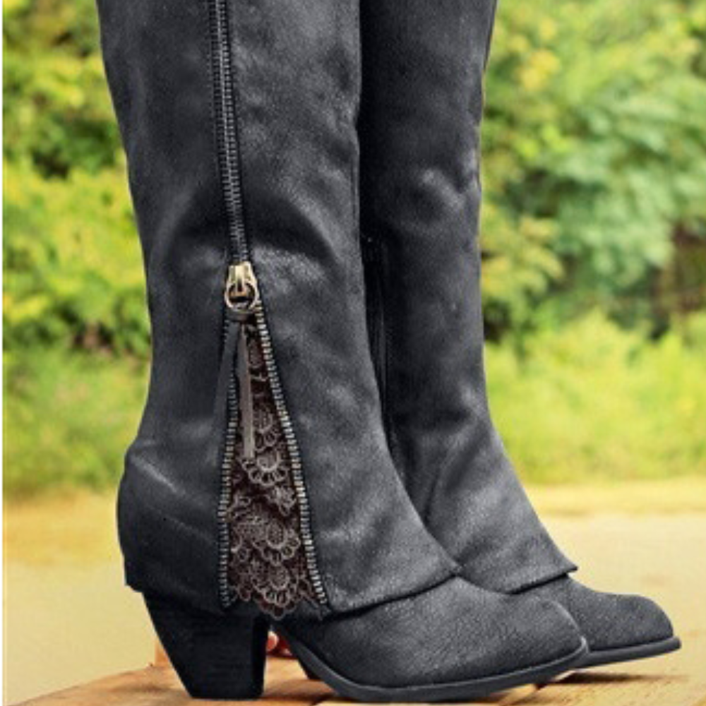 Enkellaarzen dames met hak, elegant 4