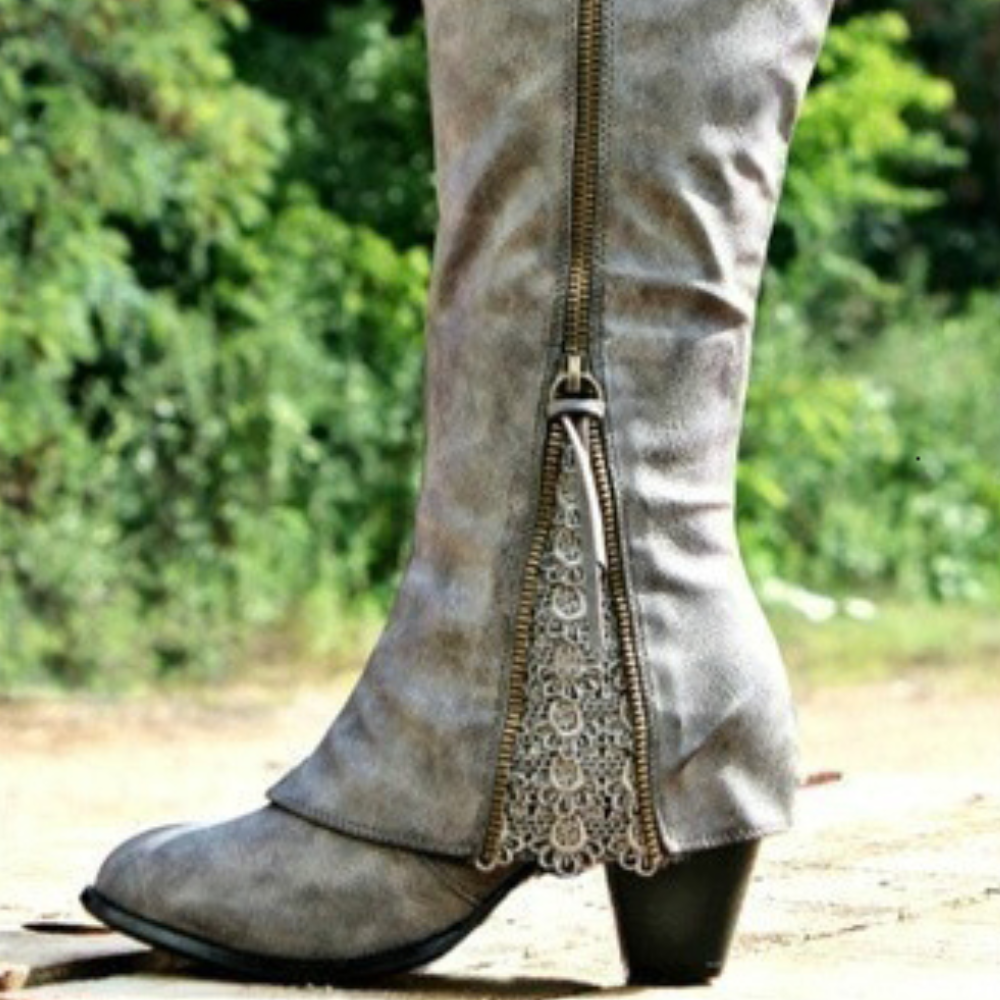 Enkellaarzen dames met hak, elegant 5