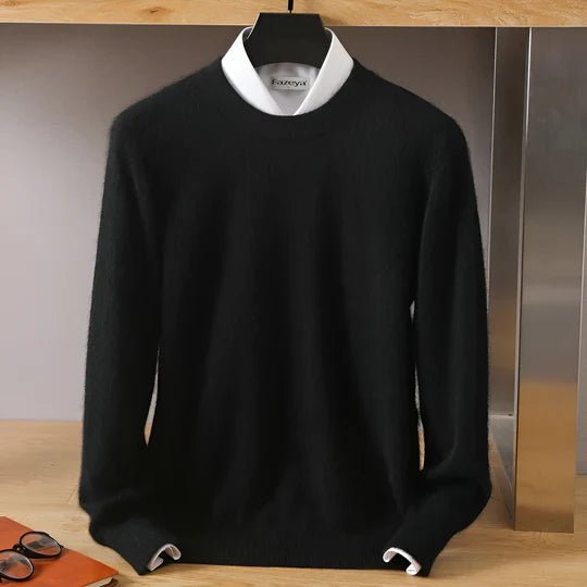 Fijngebreide heren trui met ronde hals 1