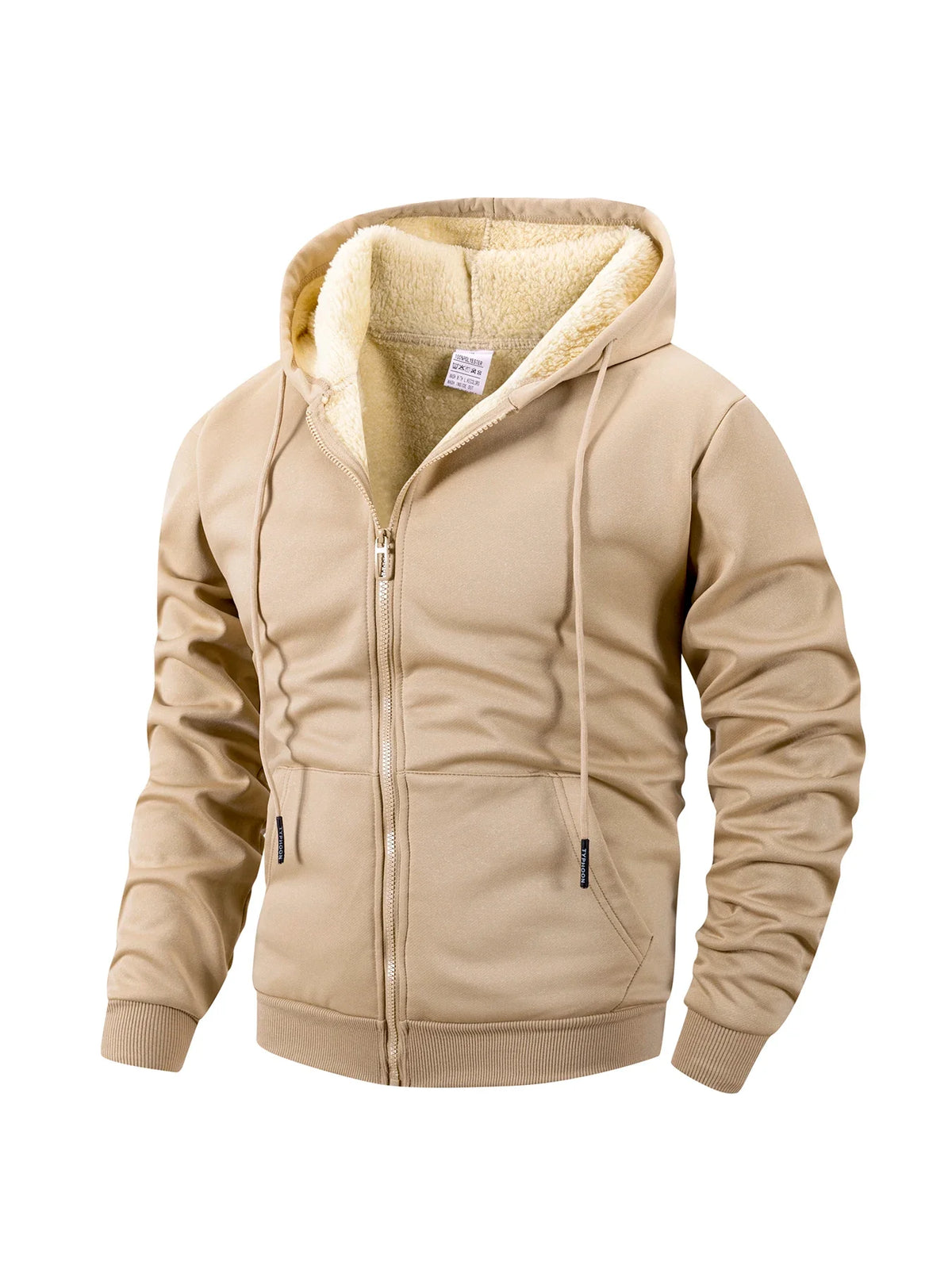 Fleece hoodie heren met rits en capuchon 1