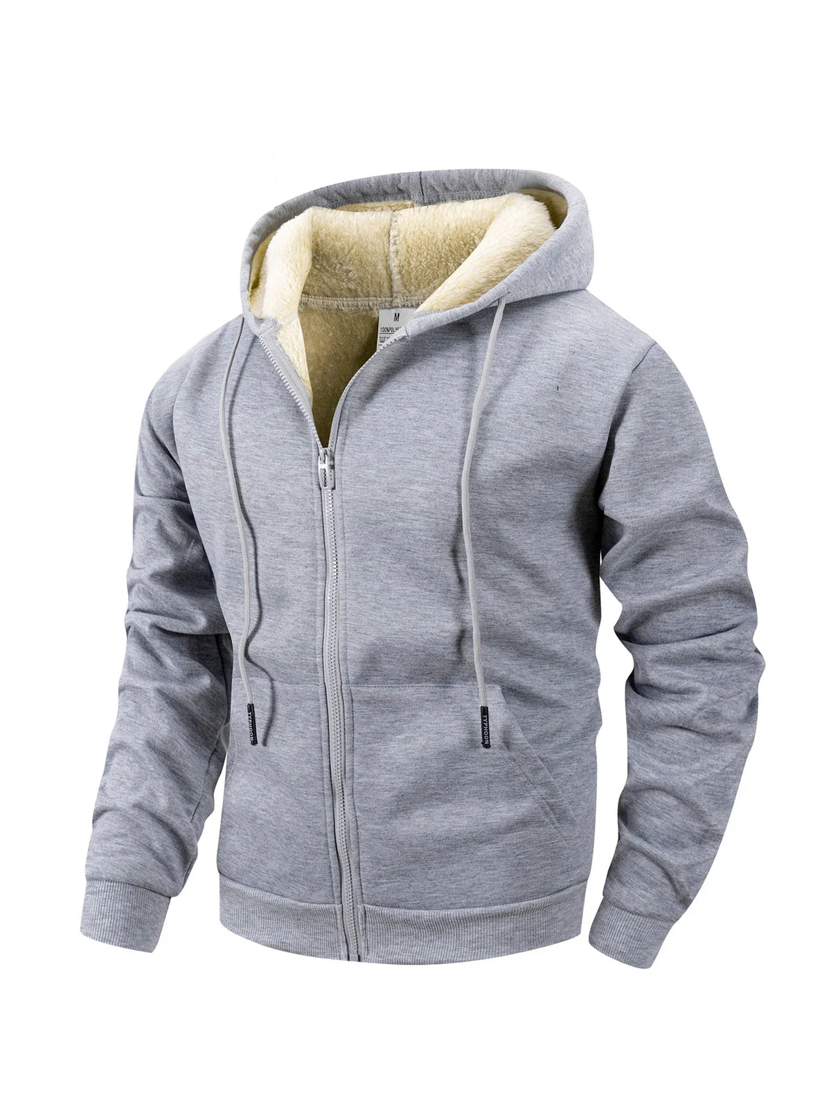 Fleece hoodie heren met rits en capuchon 2