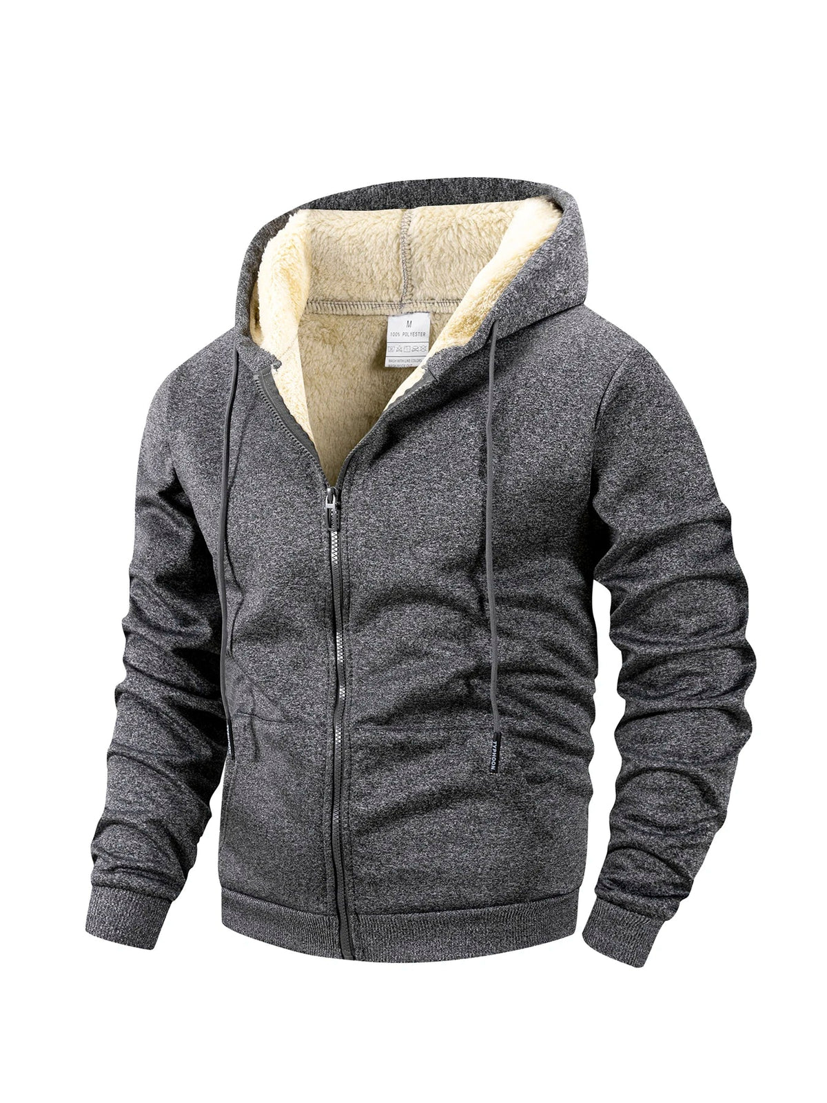 Fleece hoodie heren met rits en capuchon 3