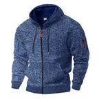 Fleece jas heren met capuchon en rits 1