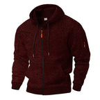 Fleece jas heren met capuchon en rits 2