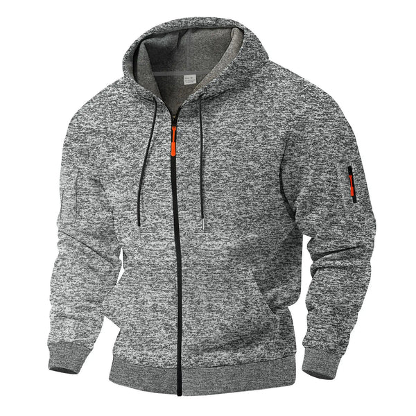 Fleece jas heren met capuchon en rits 3