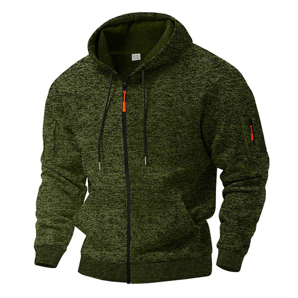 Fleece jas heren met capuchon en rits 4