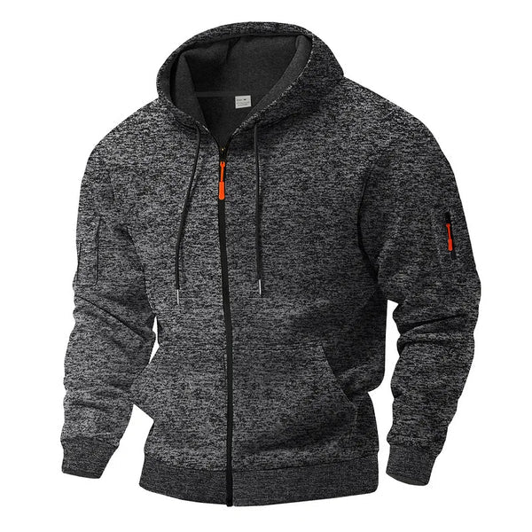 Fleece jas heren met capuchon en rits 5