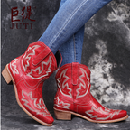 Geborduurde leren cowboylaarzen dames met westernlook 2