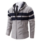 Gebreid capuchonvest heren met teddy voering en rits 1