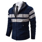 Gebreid capuchonvest heren met teddy voering en rits 3