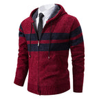 Gebreid capuchonvest heren met teddy voering en rits 4