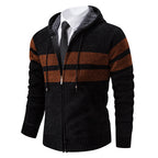 Gebreid capuchonvest heren met teddy voering en rits 5