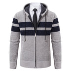 Gebreid capuchonvest heren met teddy voering en rits 6