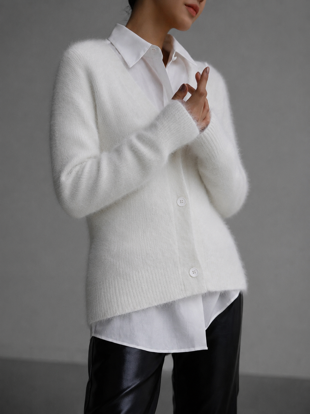 Gebreid vest dames oversized met knoopsluiting 3