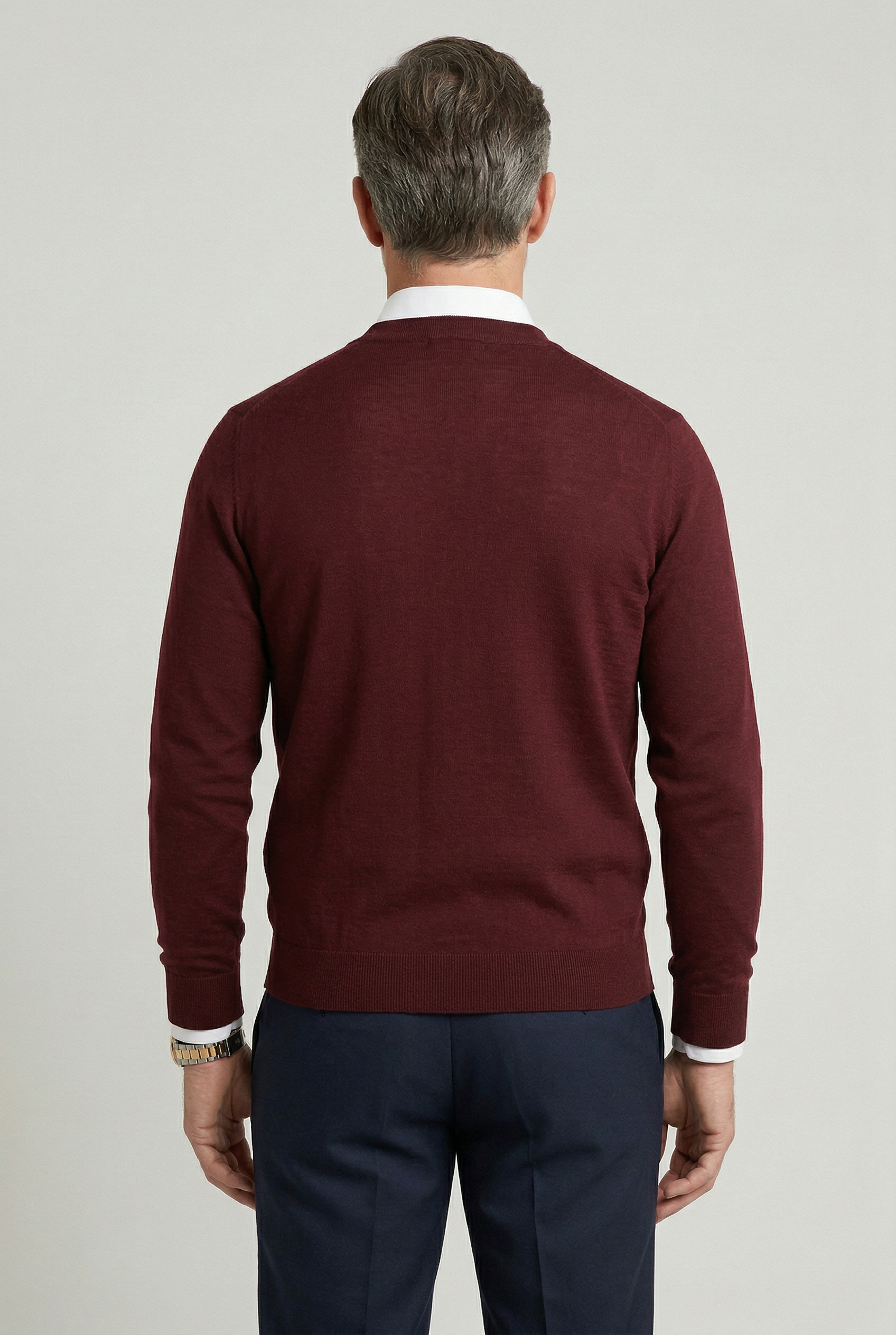 Gebreid vest heren met V-hals en knoopsluiting 6