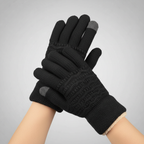 Gebreide handschoenen dames met touchscreen en kabelpatroon 1