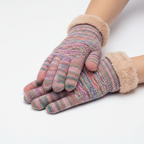 Gebreide handschoenen dames met touchscreen en kabelpatroon 10