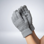 Gebreide handschoenen dames met touchscreen en kabelpatroon 4