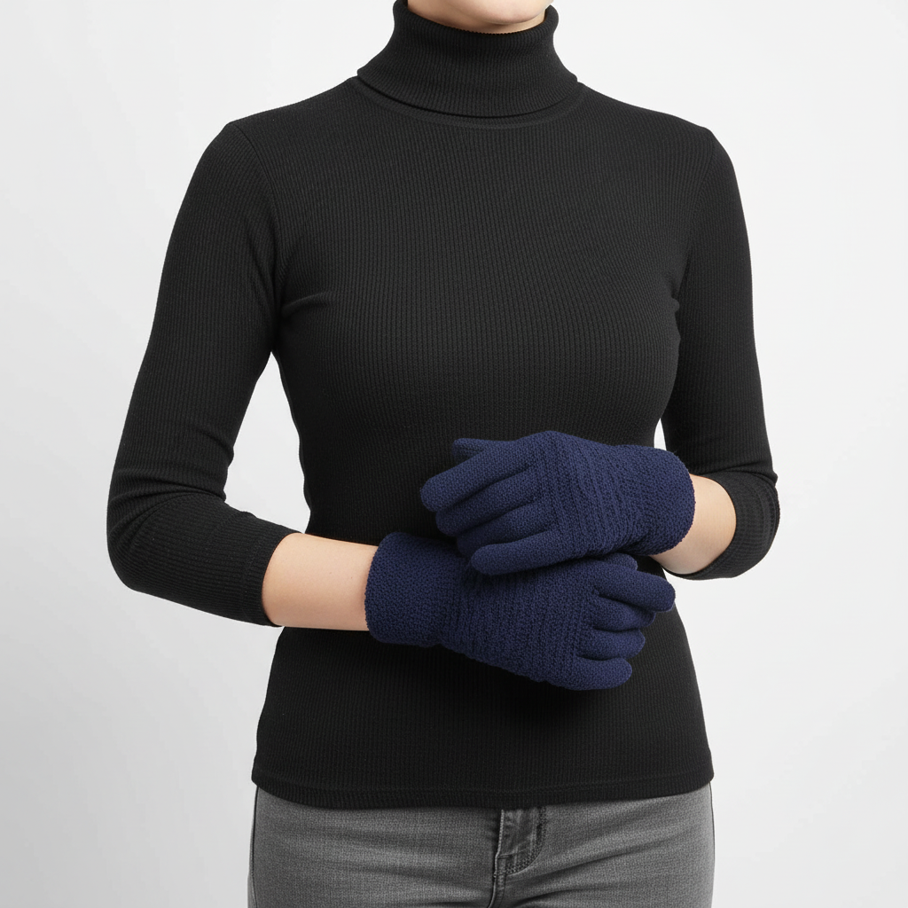 Gebreide handschoenen dames met touchscreen en kabelpatroon 5