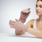Gebreide handschoenen dames met touchscreen en kabelpatroon 6