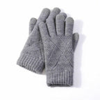 Gebreide handschoenen dames van wol en katoen 3