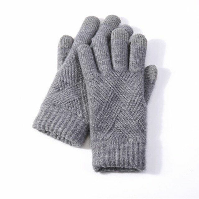 Gebreide handschoenen dames van wol en katoen 3