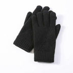 Gebreide handschoenen dames van wol en katoen 4