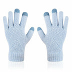 Gebreide handschoenen dames van wol en katoen 7
